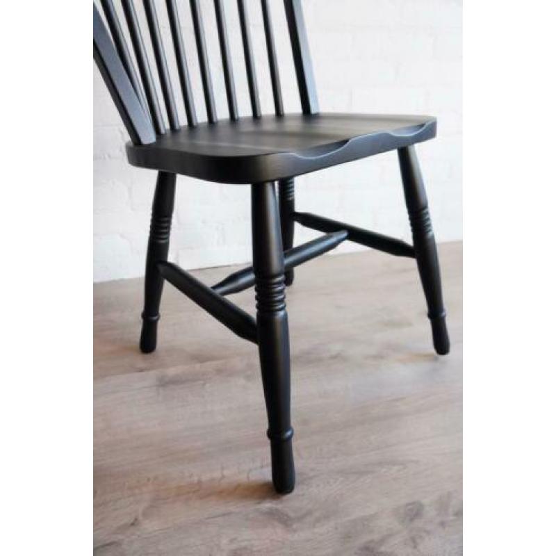 8x spijlenstoel zwart - eetstoel - cafestoel - eettafel