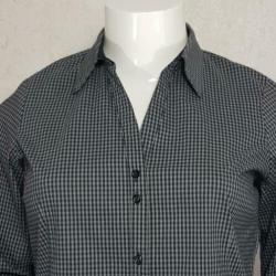 MSmode zwart wit geblokte blouse maat 50