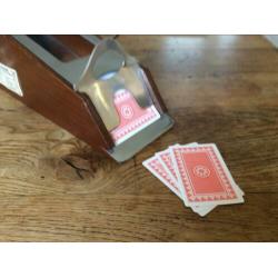 Antieke Poker Baccarat Casino Dealershoe Card Shoe Banquier