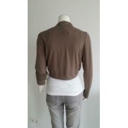 NEW 44/XL DONNA DURA Bolero vestje zomer bruin taupe beige