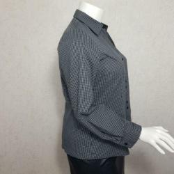 MSmode zwart wit geblokte blouse maat 50