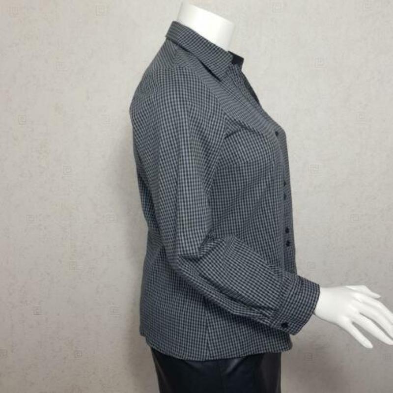 MSmode zwart wit geblokte blouse maat 50