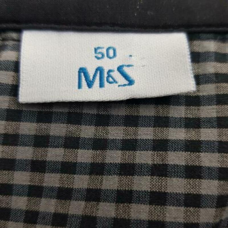MSmode zwart wit geblokte blouse maat 50