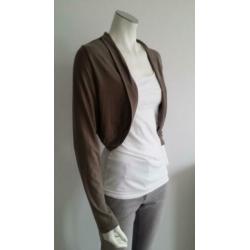 NEW 44/XL DONNA DURA Bolero vestje zomer bruin taupe beige