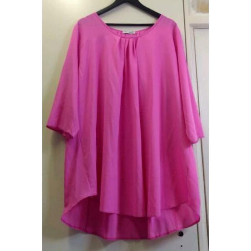 Prachtige roze blouse van Magna maat 52 -54