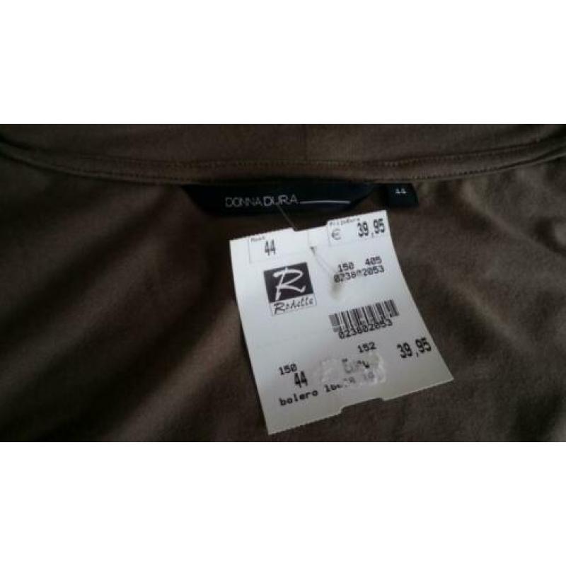 NEW 44/XL DONNA DURA Bolero vestje zomer bruin taupe beige
