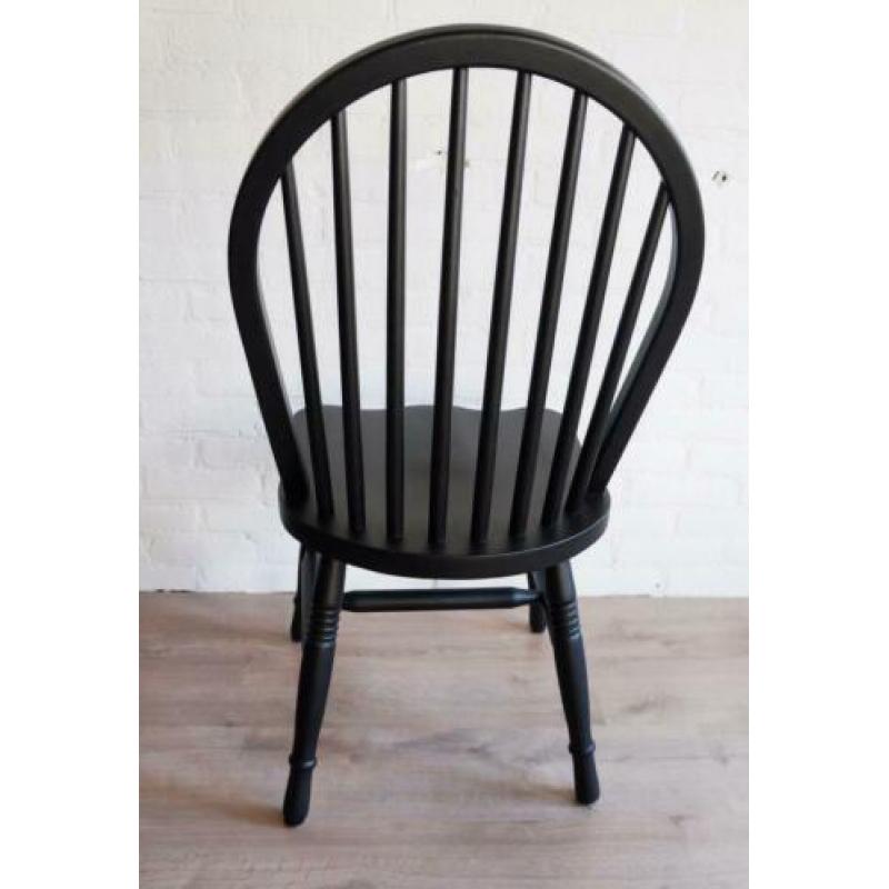 8x spijlenstoel zwart - eetstoel - cafestoel - eettafel