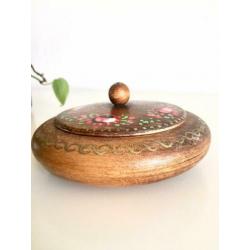 ?vintage bakje hout boho bloemen