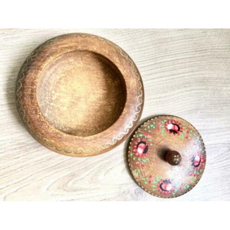 ?vintage bakje hout boho bloemen
