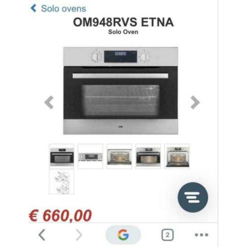 Prima inbouwheteluchtoven van ETNA