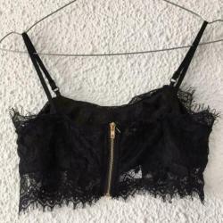 Zwarte Bralette met kant, Nieuw, maat M