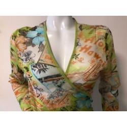 Expresso fleurige top - overslag blouse, maat 44