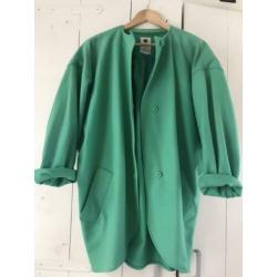 Ungaro - prachtige vintage mintgroen zomerwollen jas