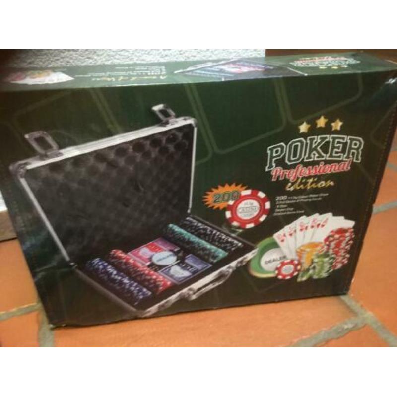 Poker koffer 200 delig professional edition Nieuw
