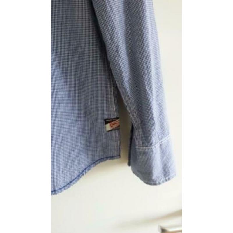 CARS blauw-wit geruite blouse maat L met details