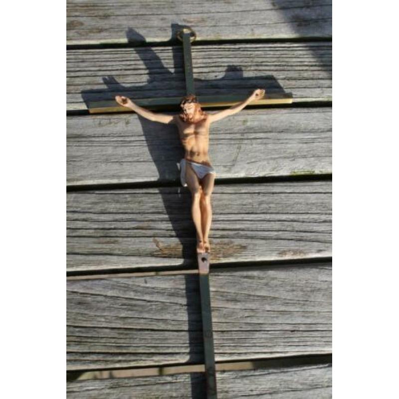 Koperen kruis met Jezus beeld 25.1 12.3