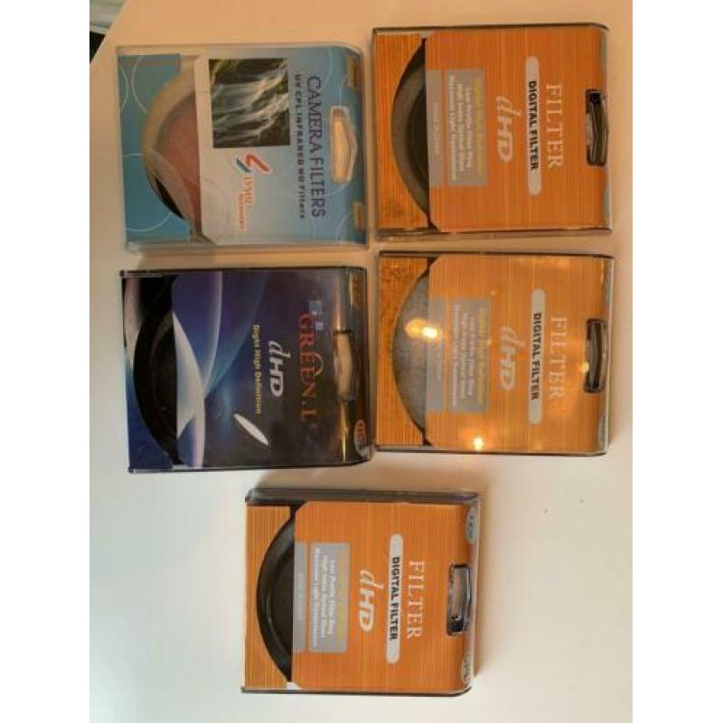 72 mm filters: ND2, ND4, ND8, polarisatie en rode filter