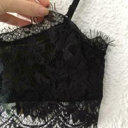 Zwarte Bralette met kant, Nieuw, maat M