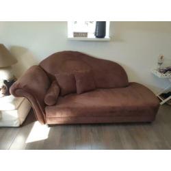 bruine sofa/chaise longue
