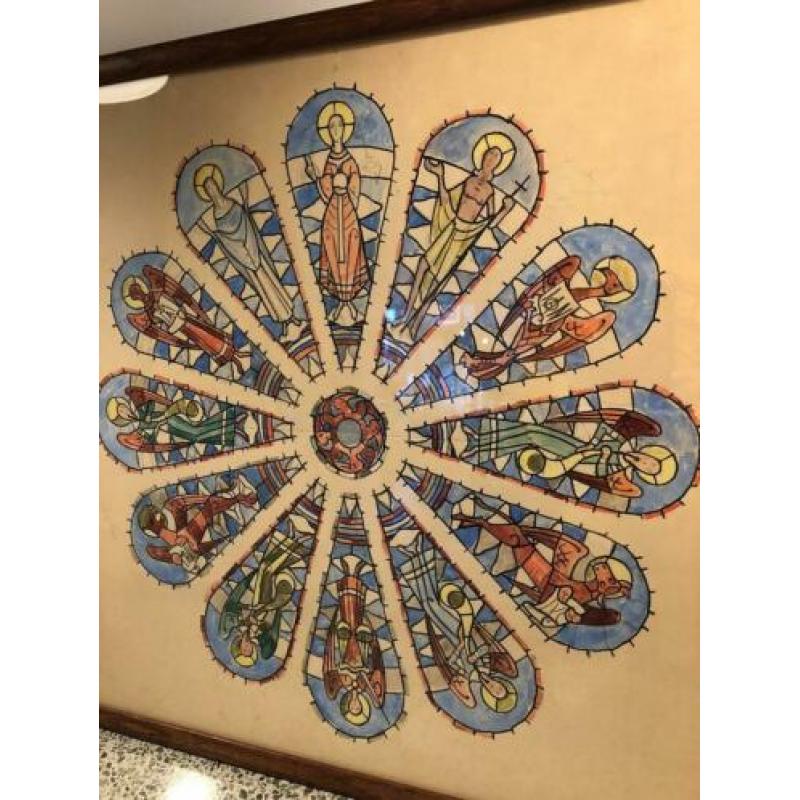 Glas in lood ontwerp schilderij 1946