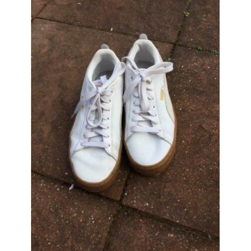 Puma sneakers gympen wit leer mt 37/38