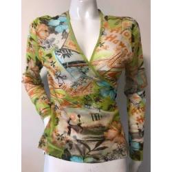 Expresso fleurige top - overslag blouse, maat 44
