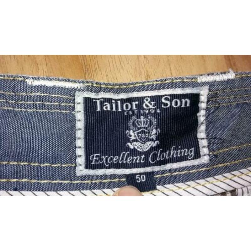Tailor&Son short maat 50 sportieve ruit