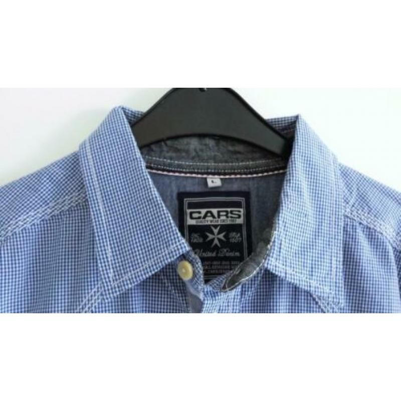 CARS blauw-wit geruite blouse maat L met details
