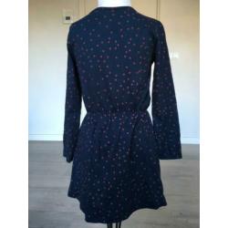 NAME IT jurk donkerblauw / rood mt 128 D21