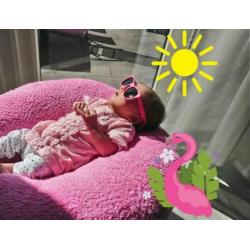 Roze&blauwe Form Fix - voedingskussen hoes