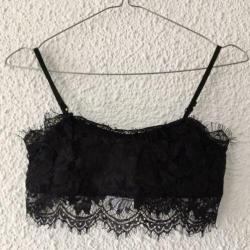 Zwarte Bralette met kant, Nieuw, maat M