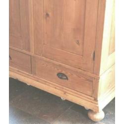 Landelijke antieke grenen 2-deurs kast custom made +bezorgen