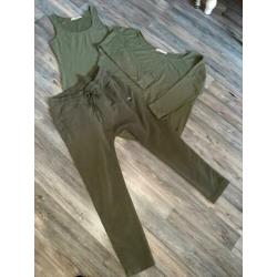 Geweldige 3 delige Comfy Isla Ibiza jogger set Army Green XL