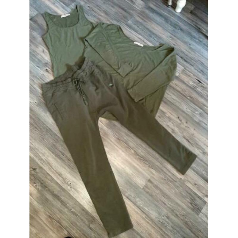 Geweldige 3 delige Comfy Isla Ibiza jogger set Army Green XL