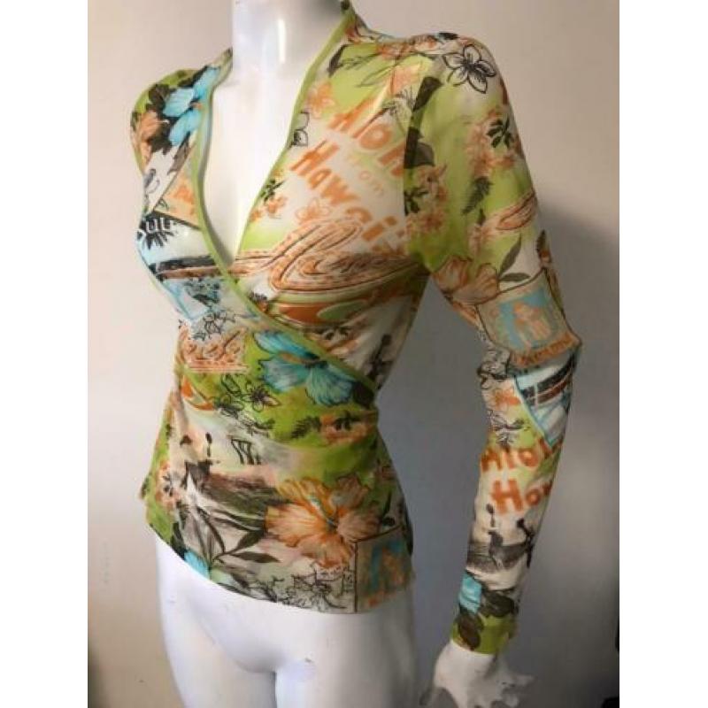 Expresso fleurige top - overslag blouse, maat 44