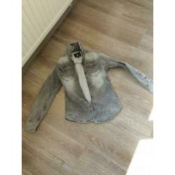 Blouse grijs spijker maat 122/128 cool cat