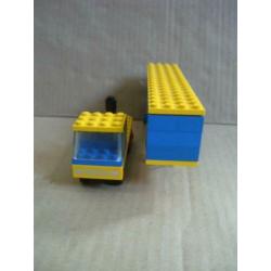Lego set 694, trekker met trailer, vrachtauto met bouwboekje