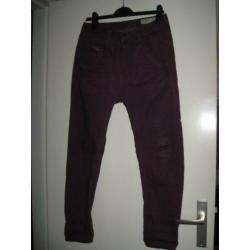 Diesel paarse Fayza relaxed boyfriend low waist, smalle pijp