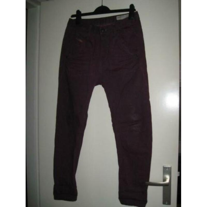 Diesel paarse Fayza relaxed boyfriend low waist, smalle pijp