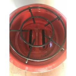 Petroleum stel, rood emaille