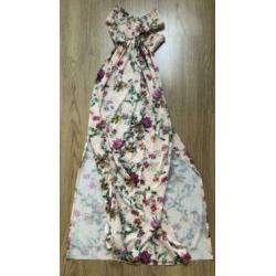 Zara maxi dress maxijurk lange jurk split zomer bloemen XS S