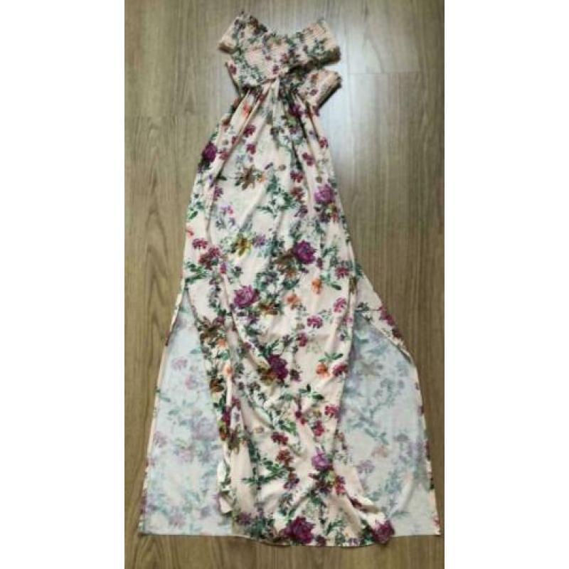 Zara maxi dress maxijurk lange jurk split zomer bloemen XS S