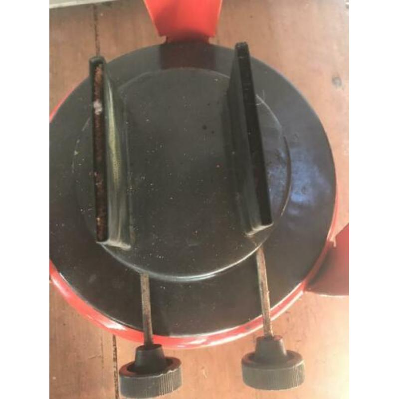 Petroleum stel, rood emaille