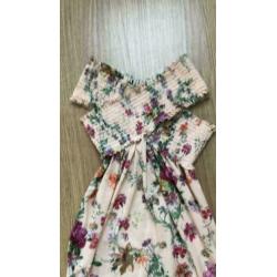 Zara maxi dress maxijurk lange jurk split zomer bloemen XS S