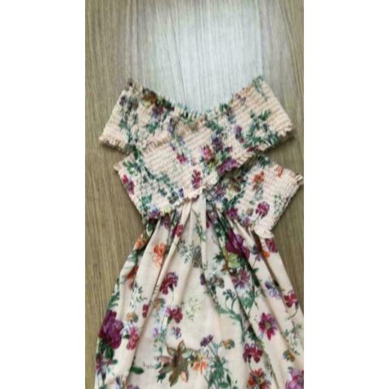 Zara maxi dress maxijurk lange jurk split zomer bloemen XS S