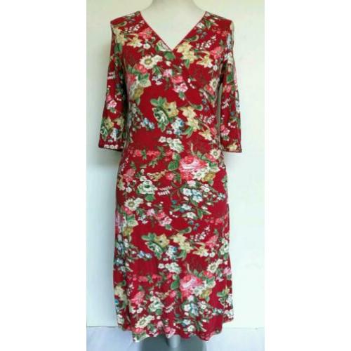 King Louie overslag Bloem print jurk M 38 Rood