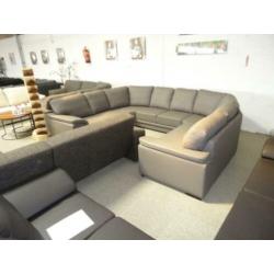 n160 taupe leder xl u hoekbank