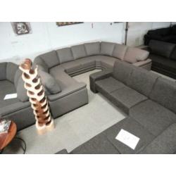 n160 taupe leder xl u hoekbank