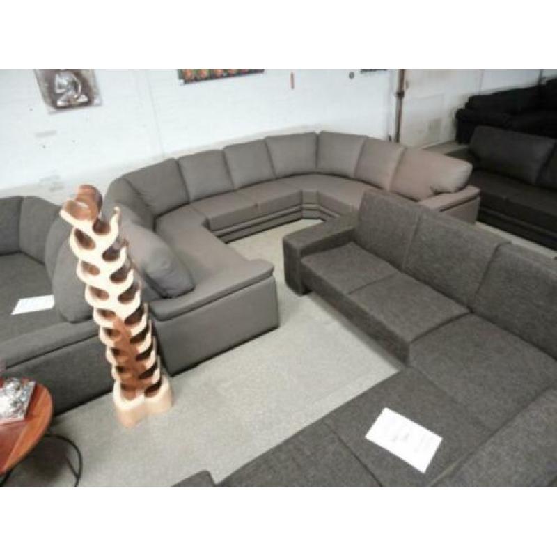 n160 taupe leder xl u hoekbank