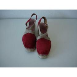 TONI PONS maat 43 rode espadrilles slingback`s sleehakken
